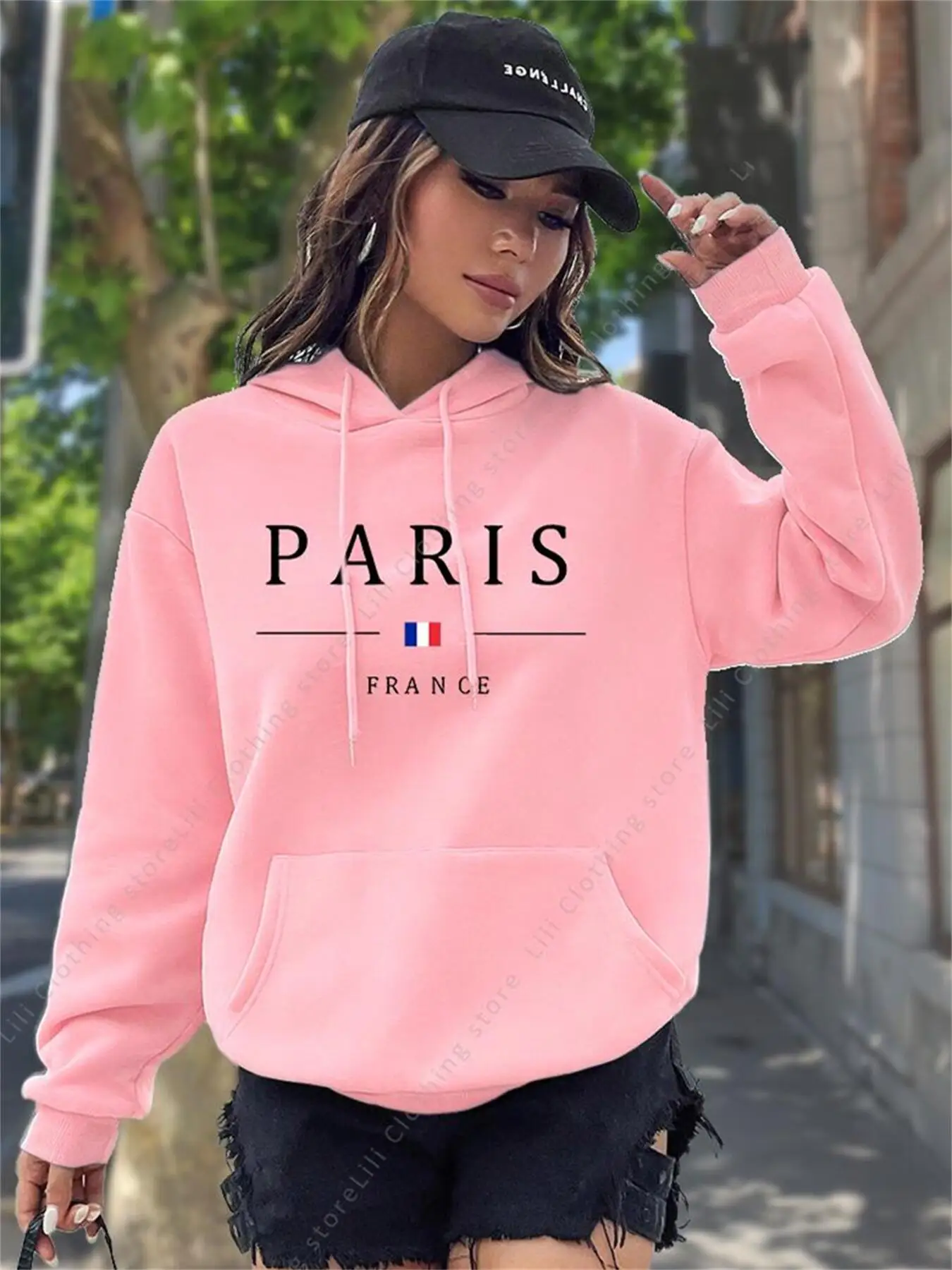 PARIS Graphic Letter Hoodies W - огляд і ціна Winter Clothing Drawing
