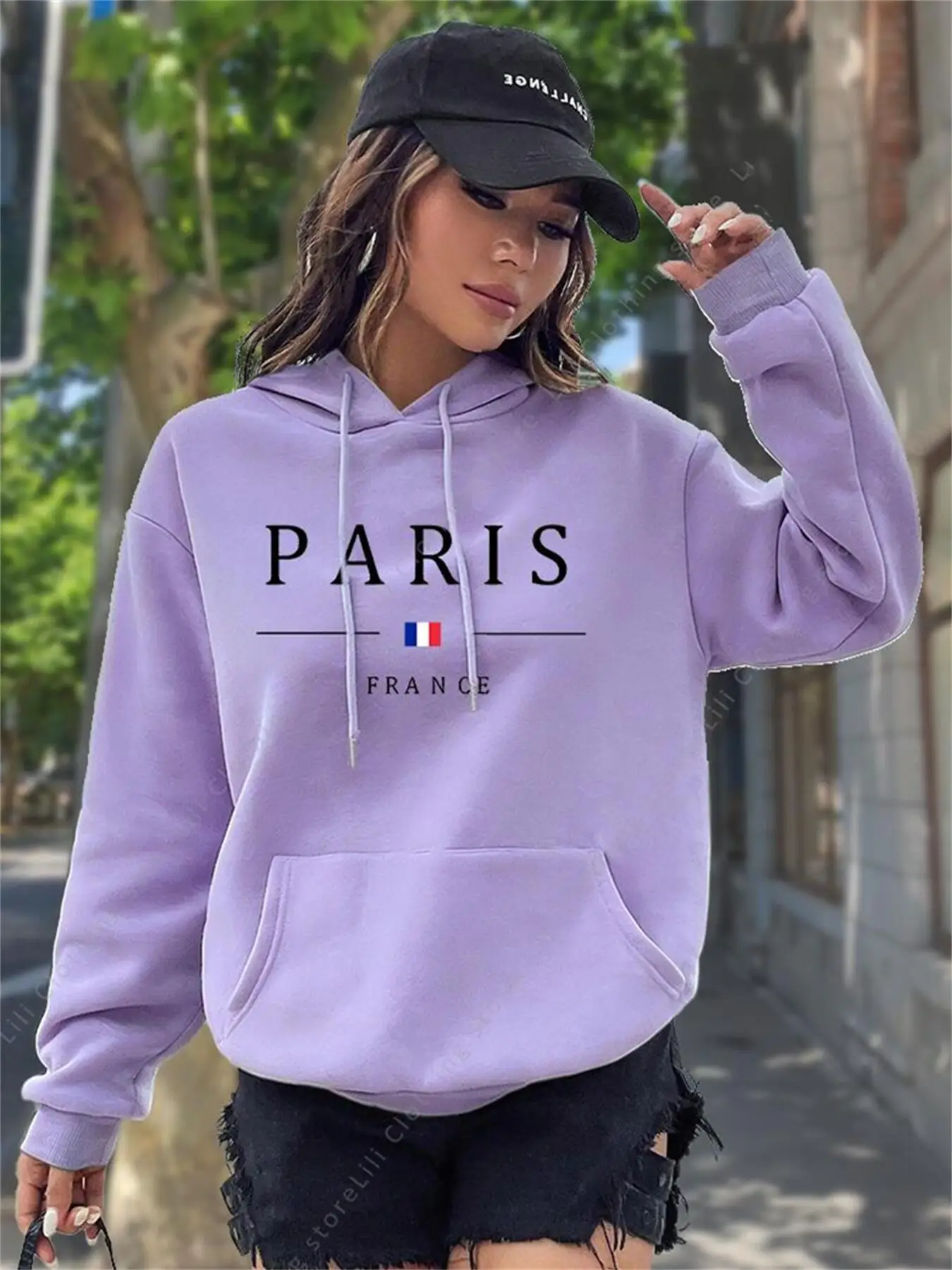 PARIS Graphic Letter Hoodies W - огляд і ціна Winter Clothing Drawing