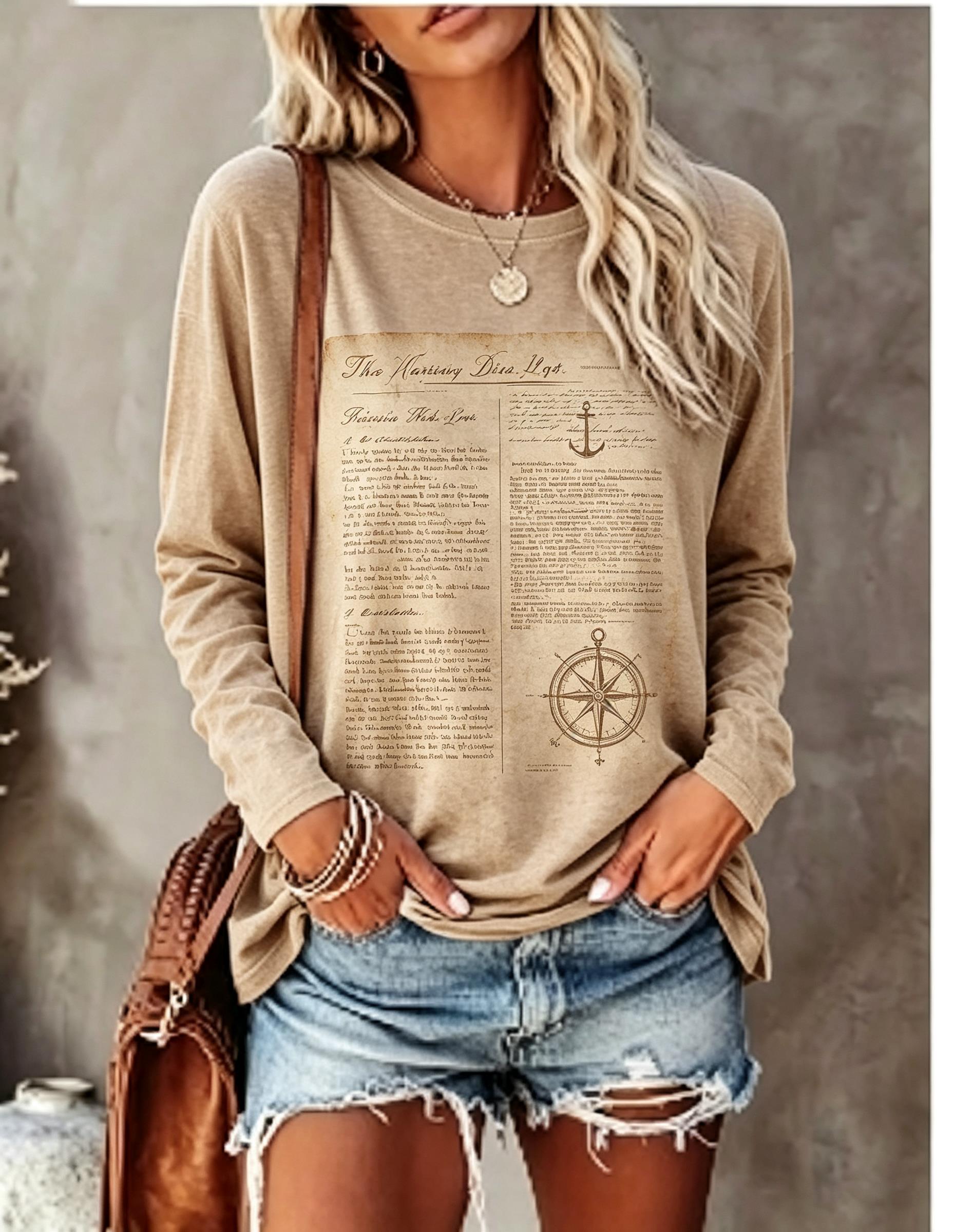 Women Long Sleeve T Shirt Vint - огляд і ціна Winter Clothing For Women